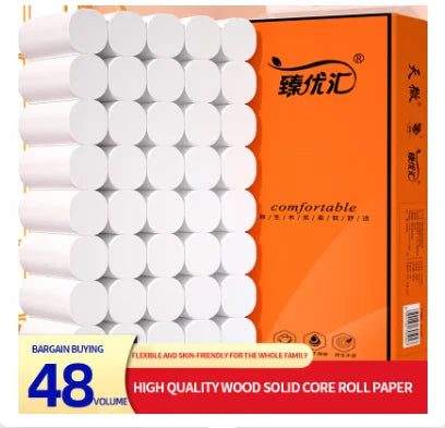 48 rolls of household toilet paper hand towel toilet paper integral paper towel log rolls coreless rolls