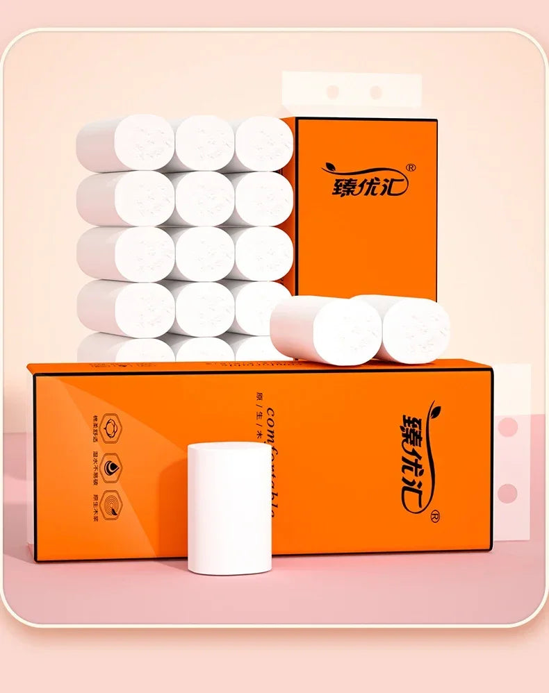 48 rolls of household toilet paper hand towel toilet paper integral paper towel log rolls coreless rolls