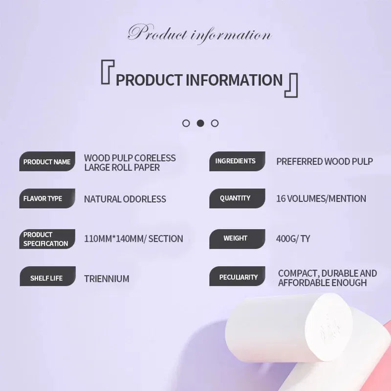 48 rolls of household toilet paper hand towel toilet paper integral paper towel log rolls coreless rolls