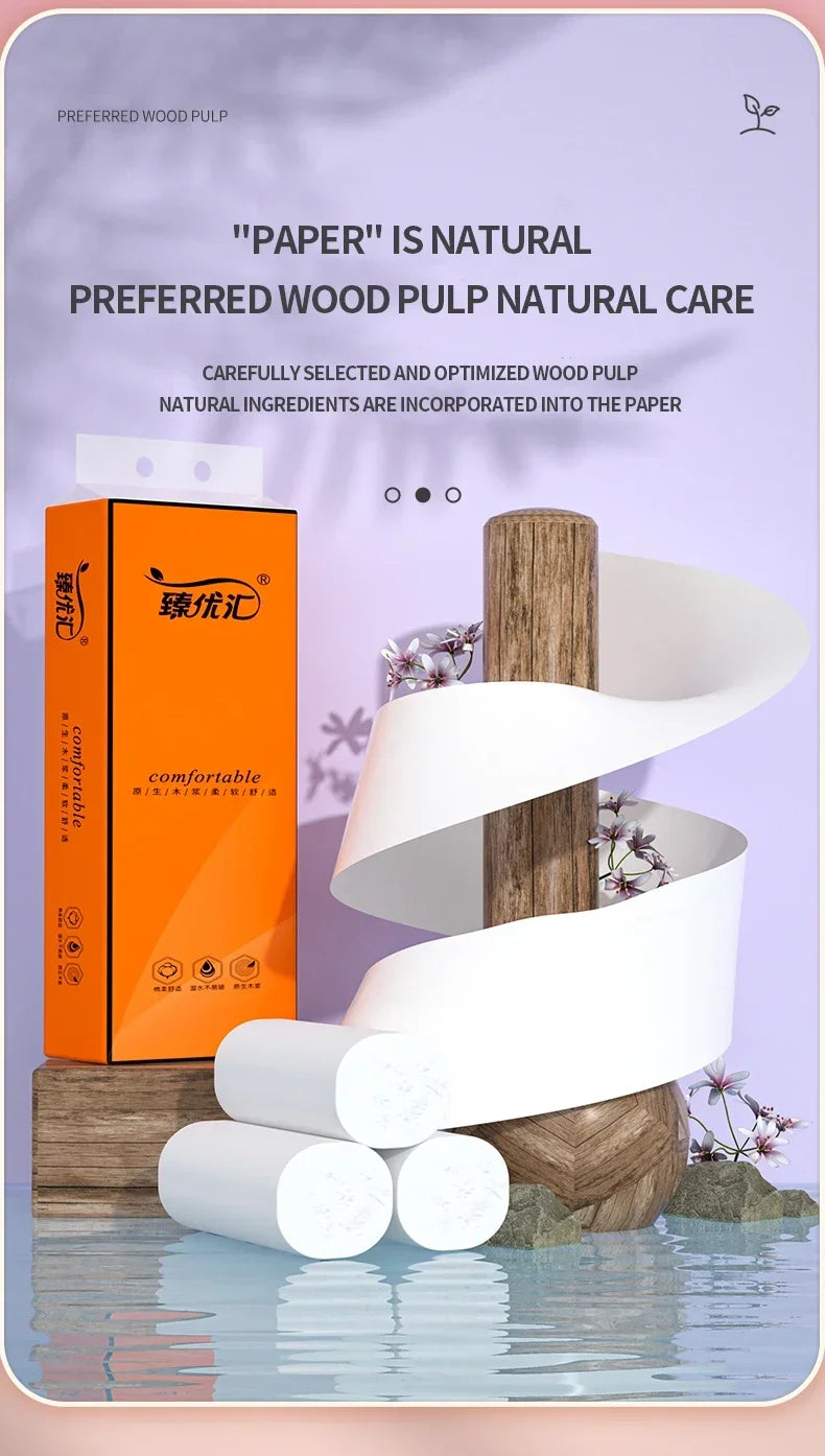 48 rolls of household toilet paper hand towel toilet paper integral paper towel log rolls coreless rolls