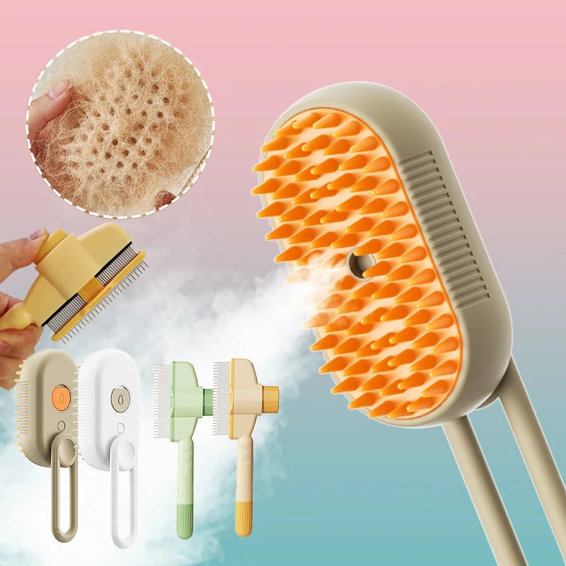 Pet Hair Remover Kit Multifunction Dog Steamy Brush Massager Spray Hair Removal Cat Grooming Comb Dogs Hair Cleaning