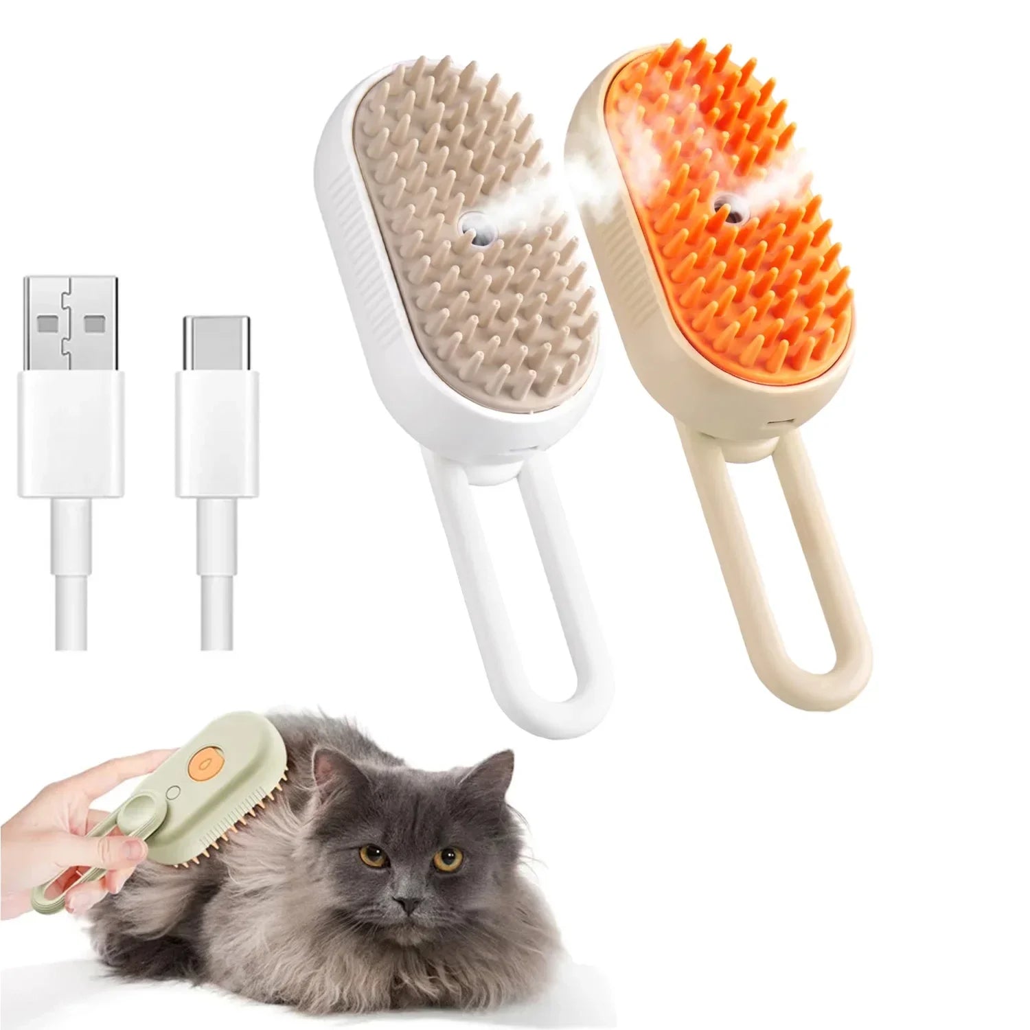 Pet Hair Remover Kit Multifunction Dog Steamy Brush Massager Spray Hair Removal Cat Grooming Comb Dogs Hair Cleaning