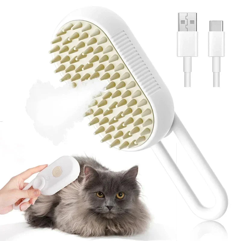 Pet Hair Remover Kit Multifunction Dog Steamy Brush Massager Spray Hair Removal Cat Grooming Comb Dogs Hair Cleaning
