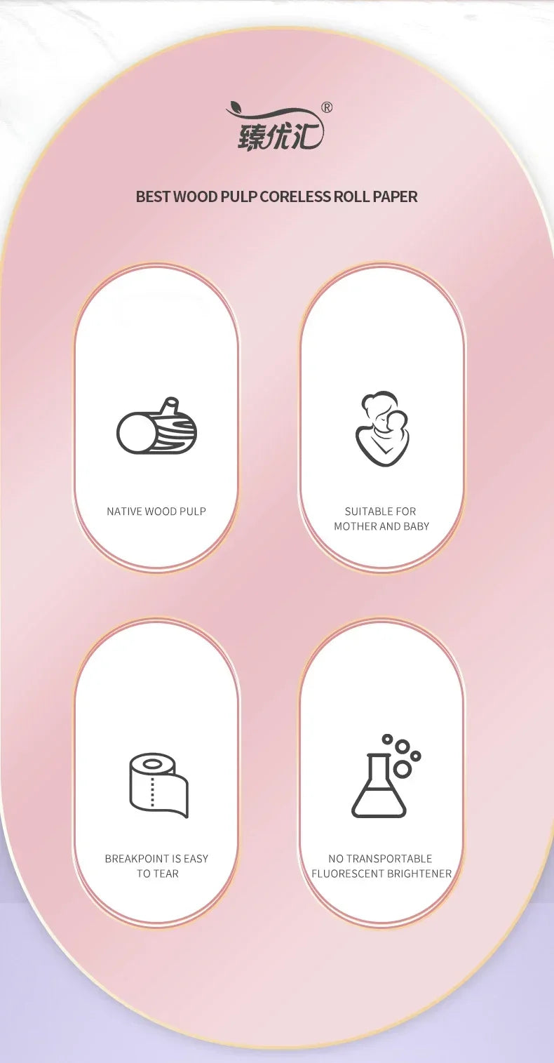 48 rolls of household toilet paper hand towel toilet paper integral paper towel log rolls coreless rolls