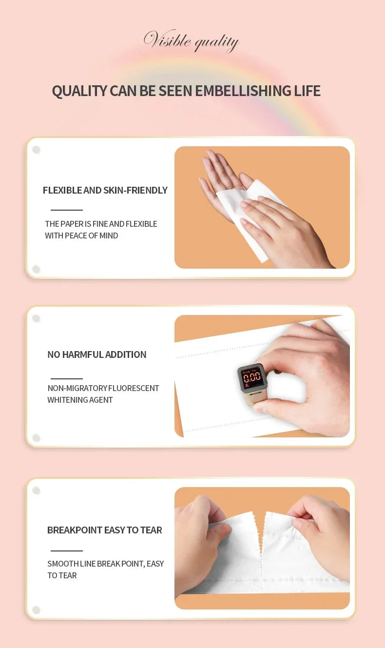 48 rolls of household toilet paper hand towel toilet paper integral paper towel log rolls coreless rolls