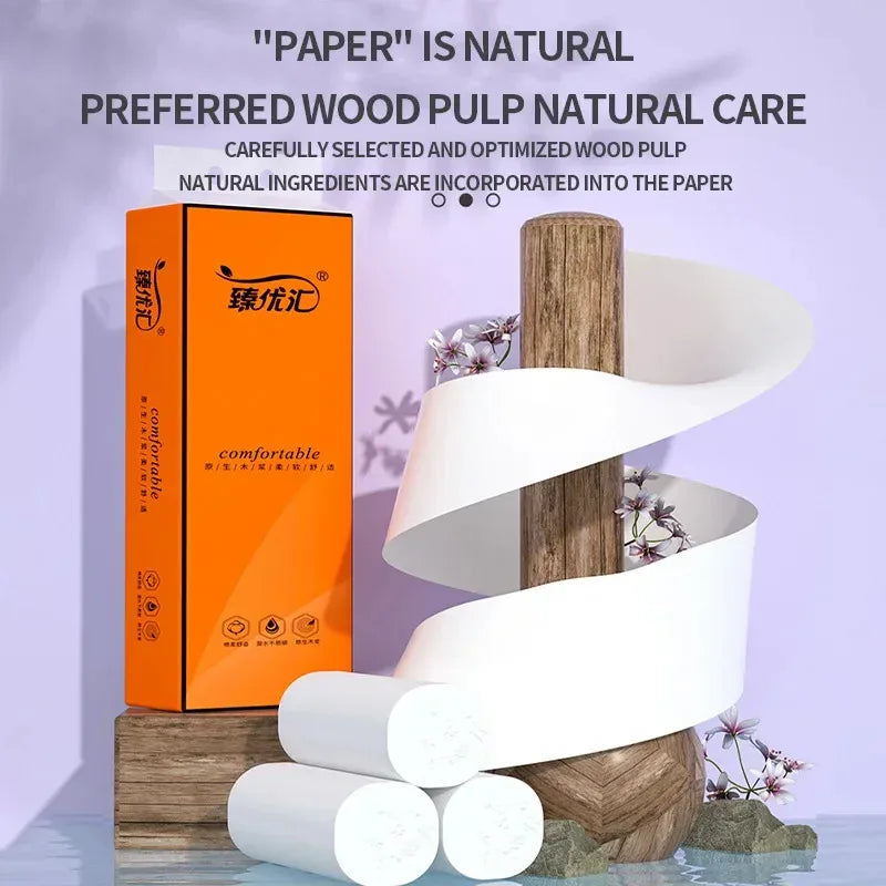 48 rolls of household toilet paper hand towel toilet paper integral paper towel log rolls coreless rolls