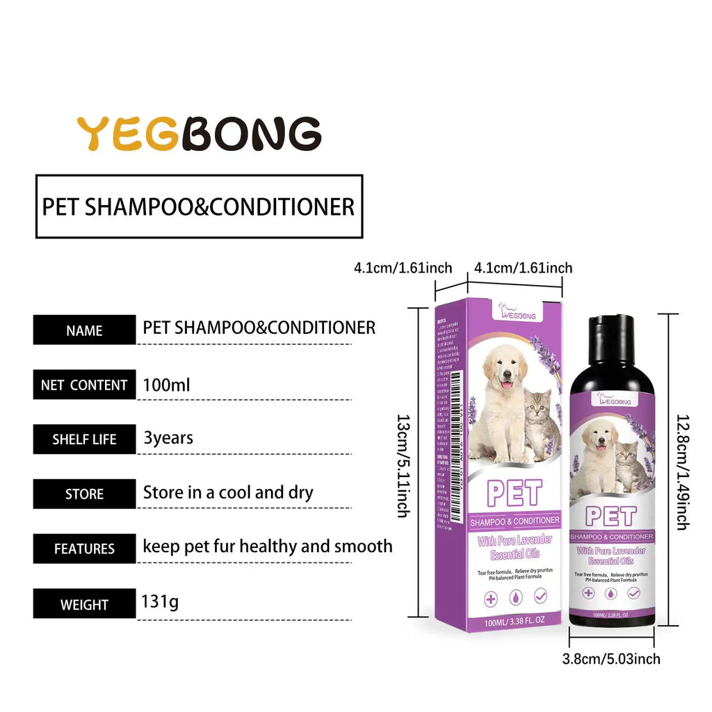 YEGBONG Puppy Shampoo And&Conditioner For Sensitive Skin PH Balanced 2 In 1 Natural Moisturizing Pet Shampoo For Cats Cleaning