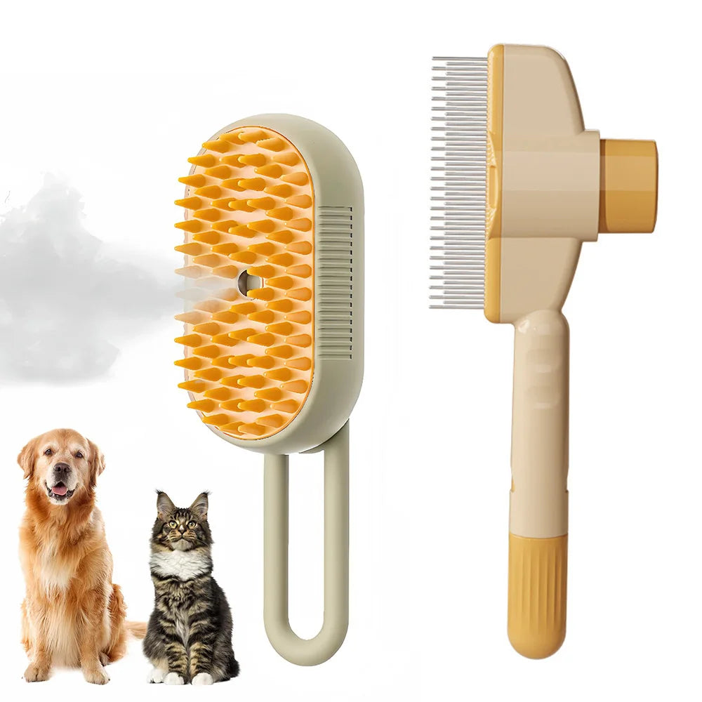 Pet Hair Remover Kit Multifunction Dog Steamy Brush Massager Spray Hair Removal Cat Grooming Comb Dogs Hair Cleaning